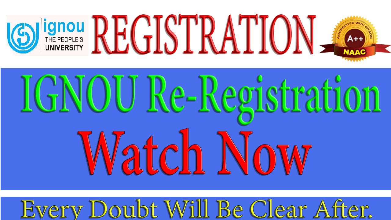 IGNOU Re-Registration January 2025: Step-by-Step Guide to Online Re-Registration #ignou #class