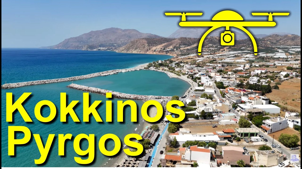 Kokkinos Pyrgos – Heraklion – Kreta – von oben – 4K Drohnenvideo – Crete drone video