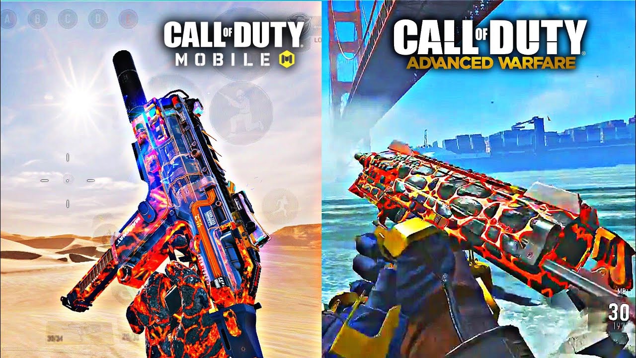 COD Advanced Warfare Vs COD Mobile Blistering Magma Camo Gameplay