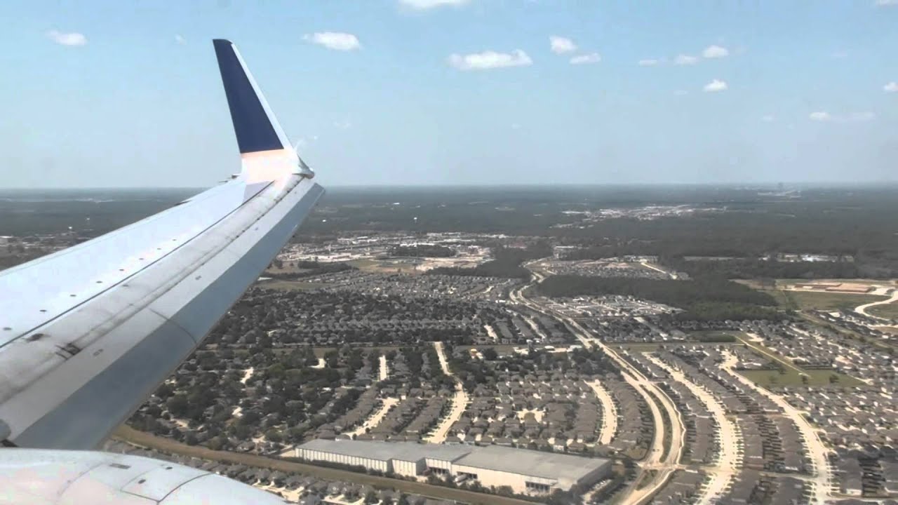 United (Continental Airlines) - Landing Houston George Bush Intercontinental Airport B737-900