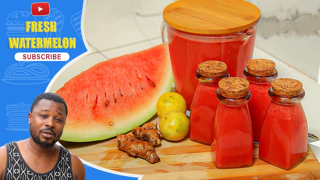 Fresh Watermelon Ginger and Lime juice In Just Three Steps