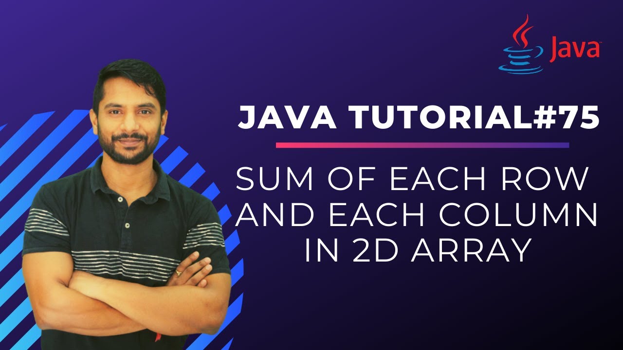 Sum of Each Row | Sum of Each Column | 2D Array | Java Programming | In Hindi