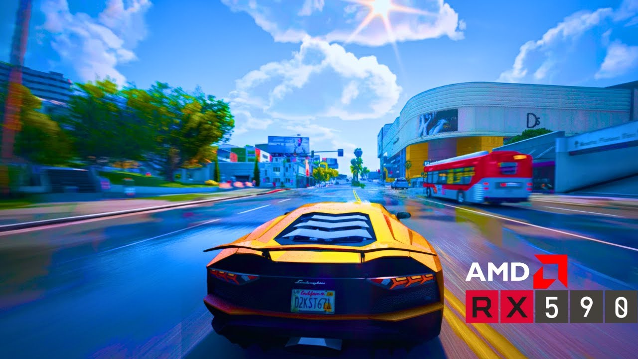 GTA V 'Casing the Jewel Store' Mission on RX&trade;590 PC Maxed-Out - Ultra Graphics Mod