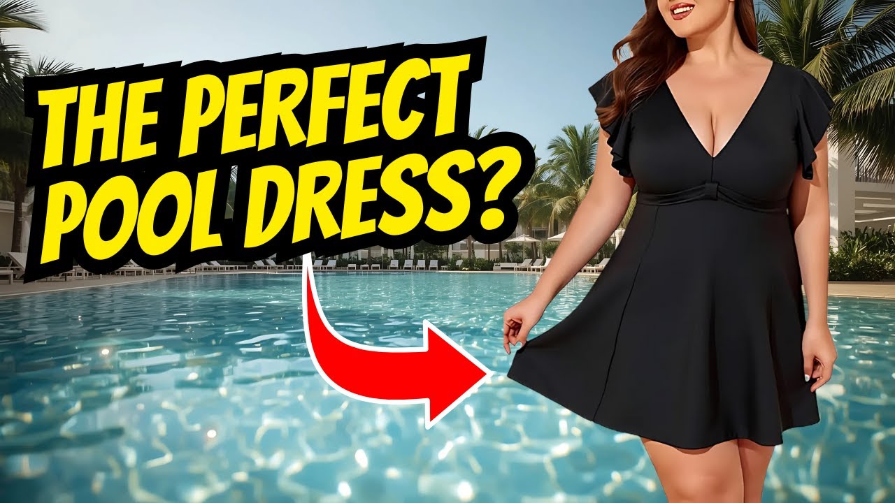 Plus Size Swim Dress Try-On | Flattering, Modest & Cute! Smismivo 1XL Swimsuit Review