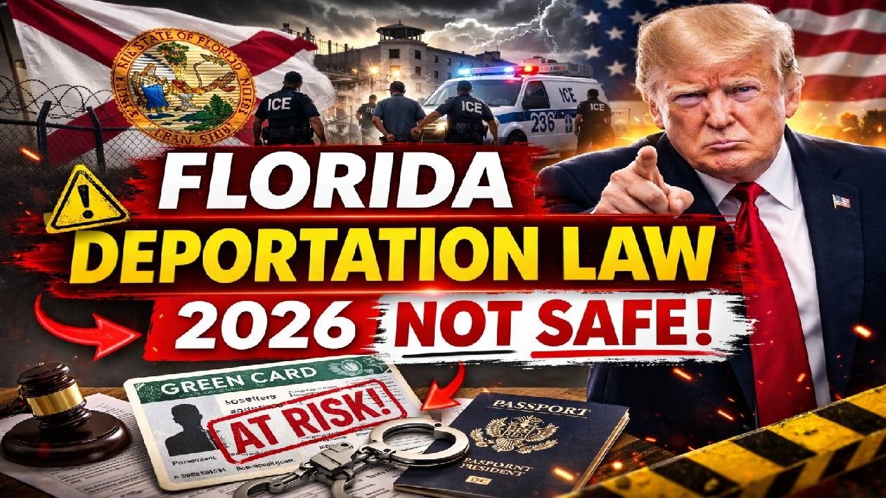 Florida's NEW Deportation Law 2026 — Even Green Card Holders Are NOT Safe!