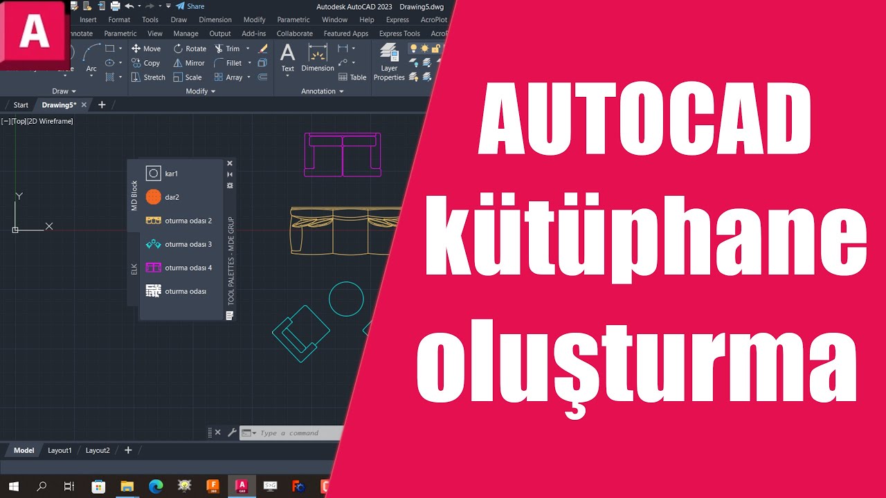 Autocad Özel Kütüphane Ekleme | Basit Şekilde Çizim ve Block Kütüphanesi Oluşturun | Tool Palette