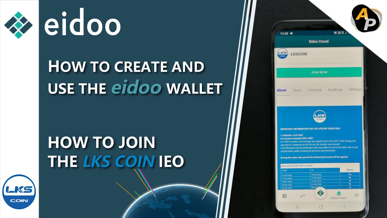 Как работает кошелек EIDOO и как присоединиться к первичному размещению LKS COIN IEO. Обзор руководства.