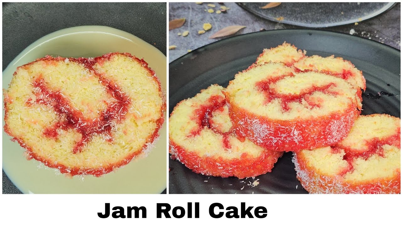 Childhood favourite bakery style Jam roll cake|Easy Jam Swiss Roll Cake |Fluffy Sponge Roll Recipe