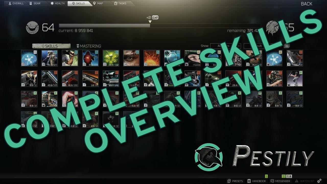 All Skills Overview - New Players Guide - Escape from Tarkov