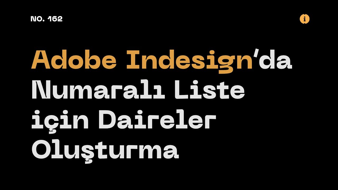 #AdobeIndesign’da Numaralı Liste için Daireler Oluşturma