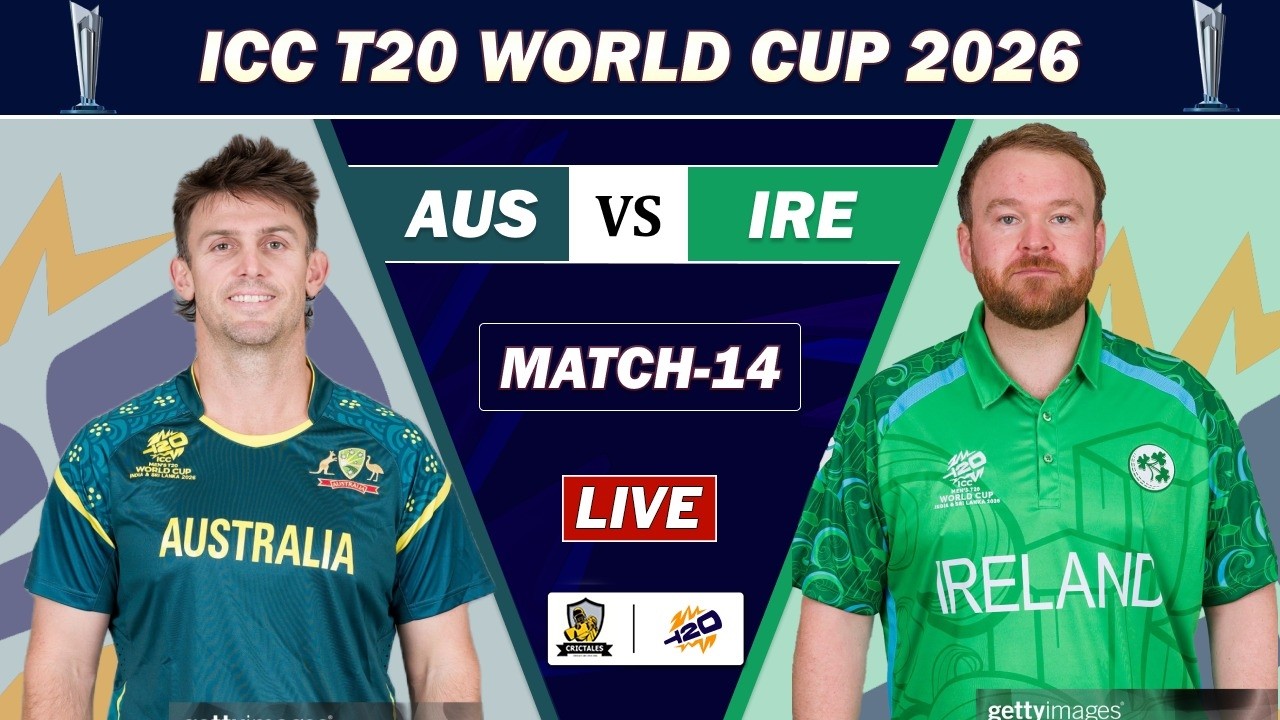 AUSTRALIA vs IRELAND 14TH MATCH LIVE | AUS vs IRE ICC T20 WORLD CUP MATCH LIVE COMMENTARY | IRE BAT