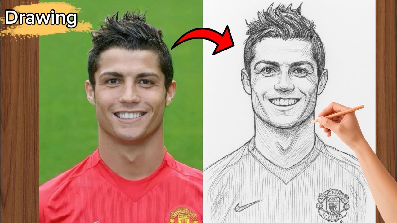 How to draw Cristiano Ronaldo 🤔