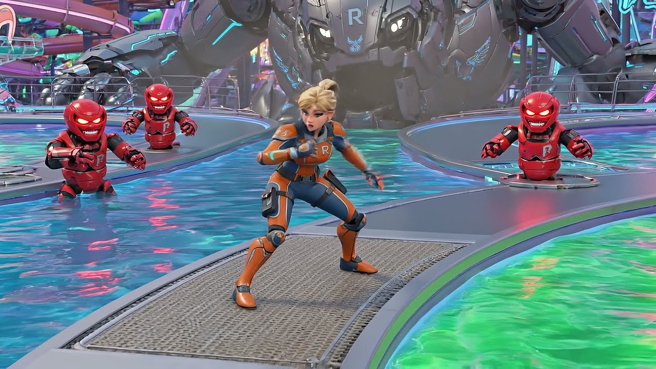 aw Force: Elara's Neon Water Park Battle! (3D Action)