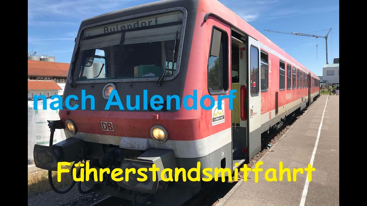 BR 628: Führerstandsmitfahrt von Bad Wurzach nach Aulendorf (über Bhf. Rossberg)