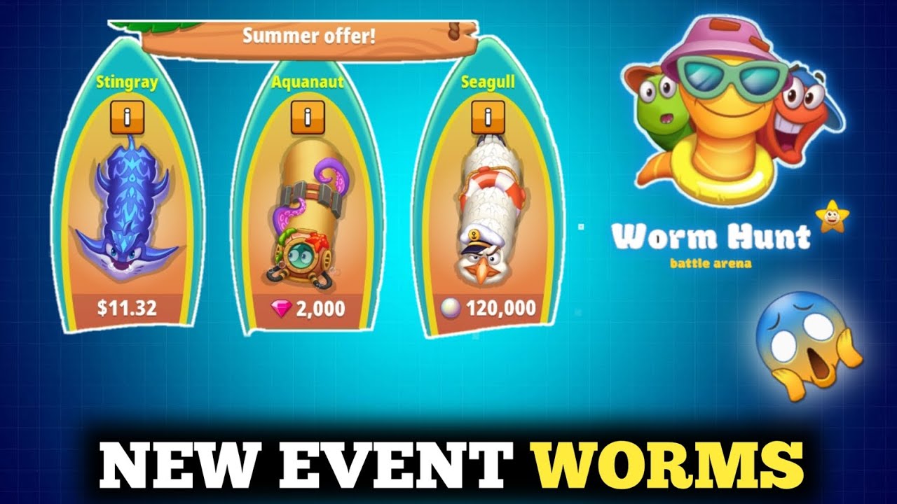 NEW EVENT WORMS 😱 In Worm Hunt | Stingray, Aquanaut and Seagull Worms In Summer Holidays Event