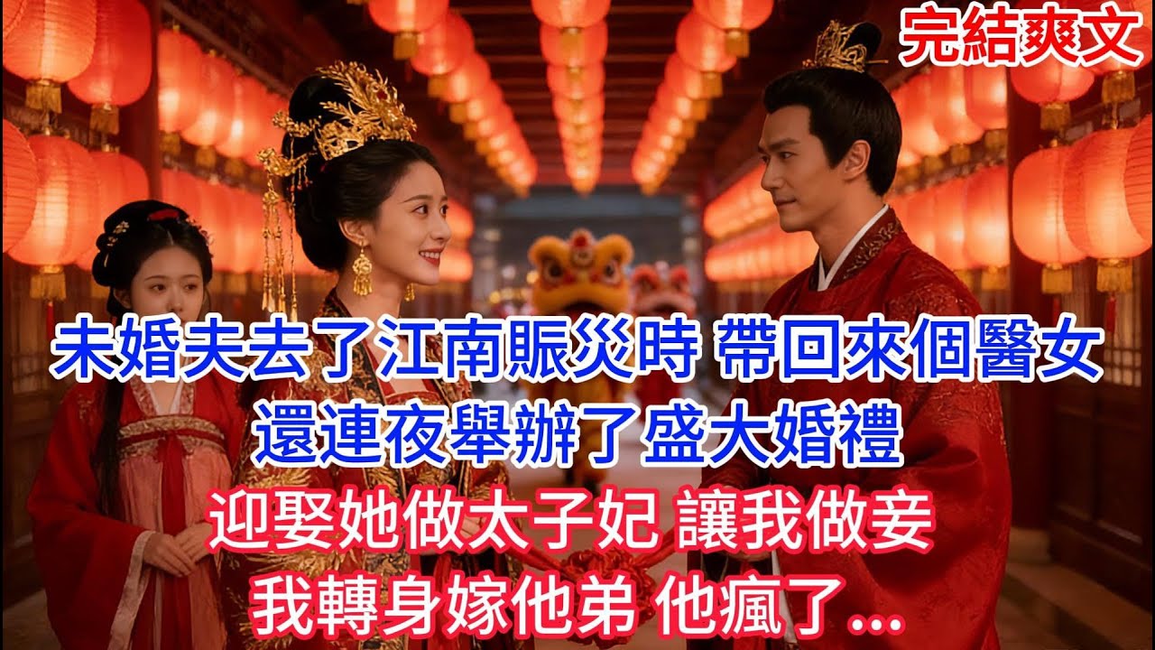 【完結】未婚夫去了淮南賑災，回來卻帶著一個醫女；還連夜舉辦了盛大婚禮，迎娶她做太子妃，讓我做妾？我轉身嫁他弟，他瘋了...#古言 #小説 #古風 #愛情 #情感故事 #爽文 #完結 #小说推文每日更新