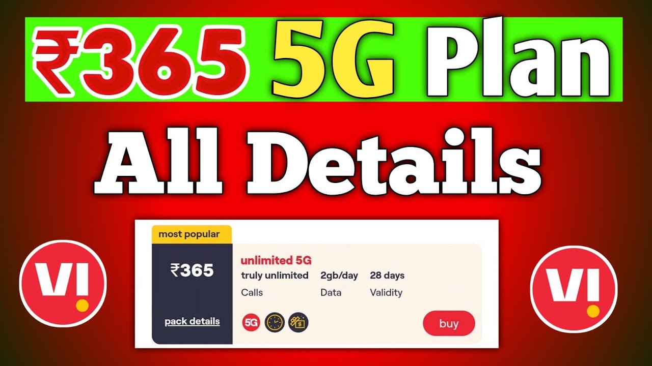 Vi 5G Unlimited Plan ₹365 All Details And Velidity 🔥 | Vodafone Idea Recharge Plan ₹365 5G Unlimited