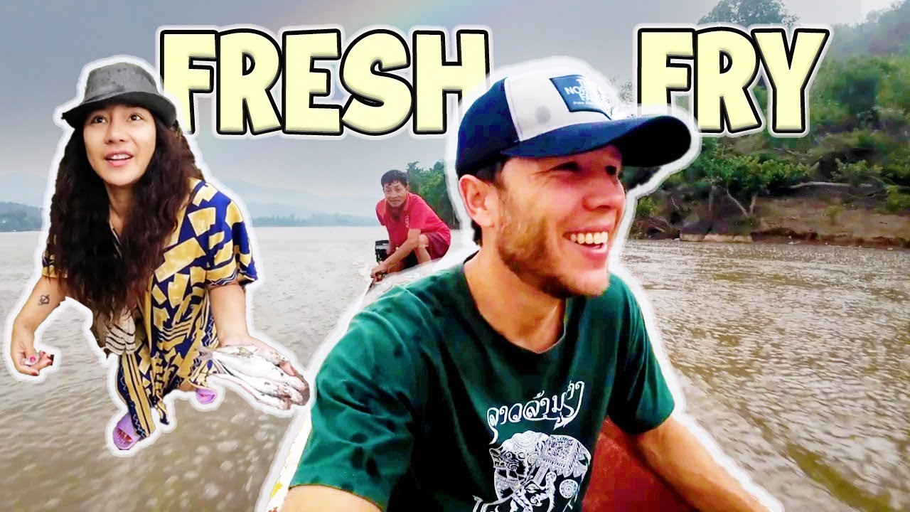 A Lao Morning —Fishing on Mekong River, the Moving Market, Olive Salsa! | LUANG PRABANG LAOS