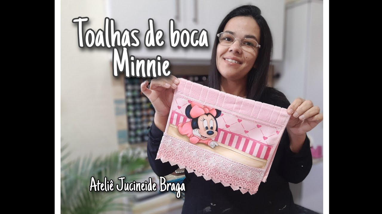 Toalhinhas de boca - pintura Minnie - Apostila de riscos infantil