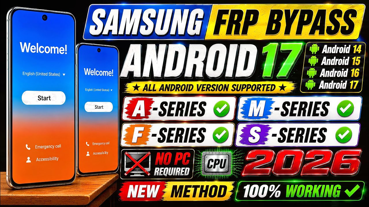 Samsung FRP Bypass Android 14/15/16/17 🔥 New 2026 Trick | All Galaxy Models | No PC Required