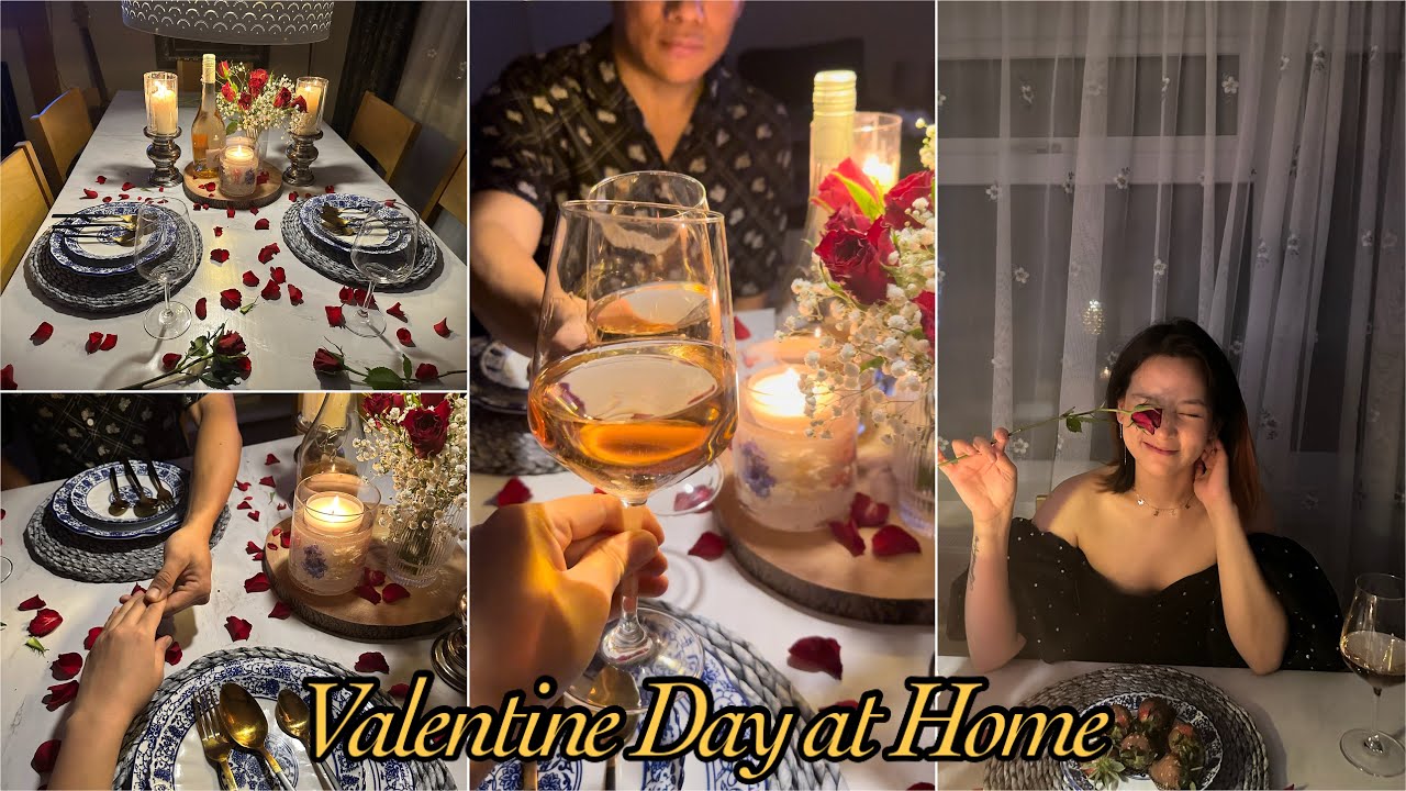 VALENTINE DATE NIGHT AT HOME | Aesthetic | Couple Date| Home cooked food | Love