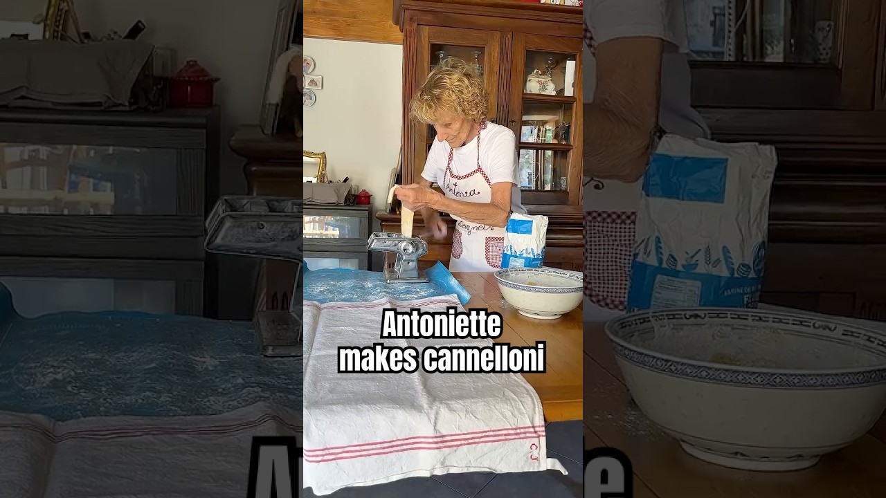 Antoniette makes homemade Cannelloni!  #pasta #nonna  #shorts