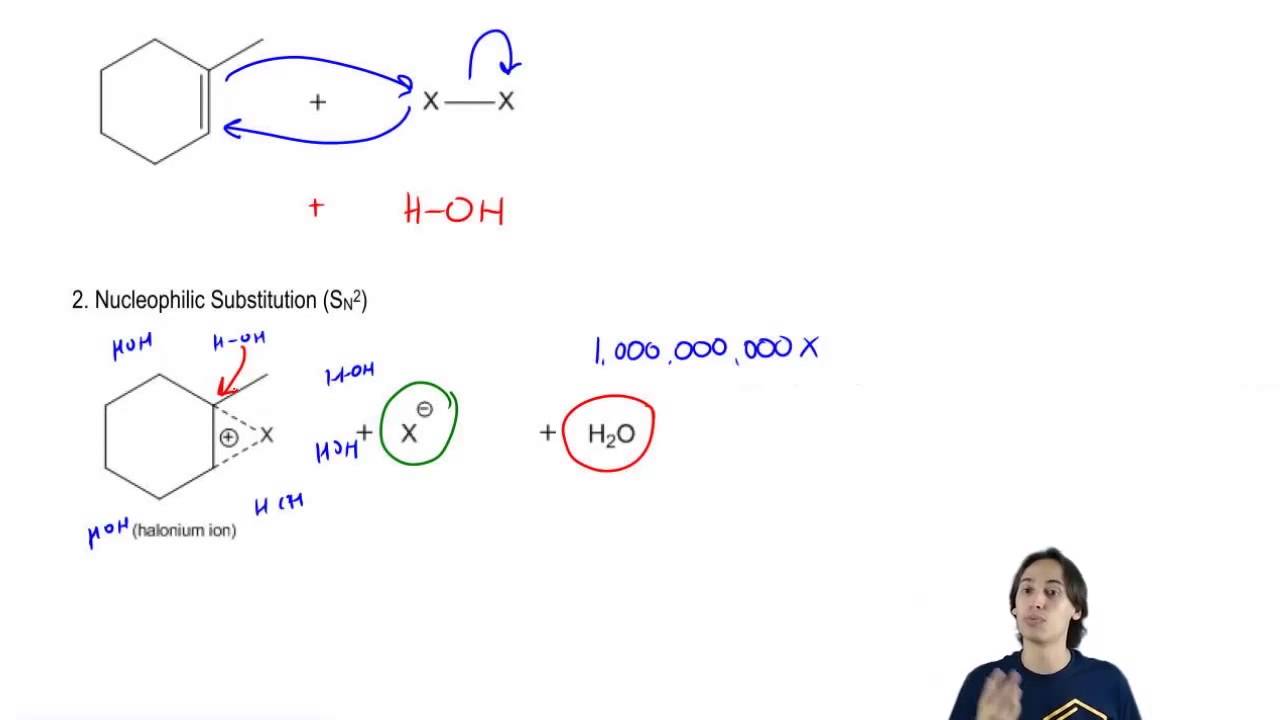 A worked example of the halohydrin mechanism