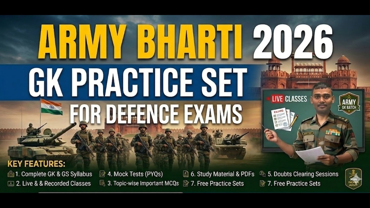 Army Bharti 2026 | GK Practice Set for Defence Exams | Complete Syllabus & PYQs