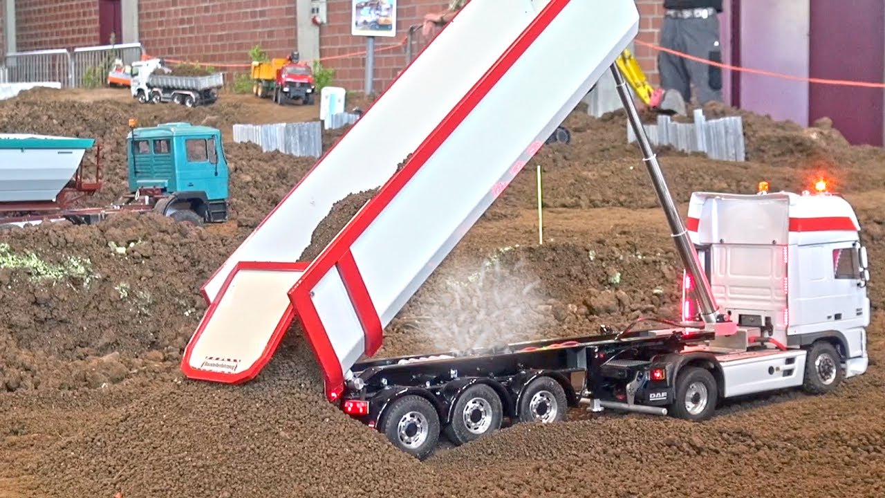 !Hydraulic Explosion! Rc Truck DAF Action! Mini Baustelle Alsfeld 2017!