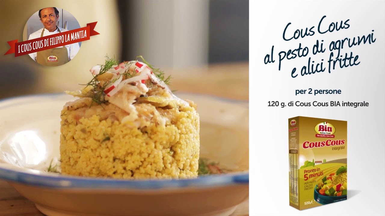 Cous Cous al pesto di agrumi e alici fritte di Filippo La Mantia