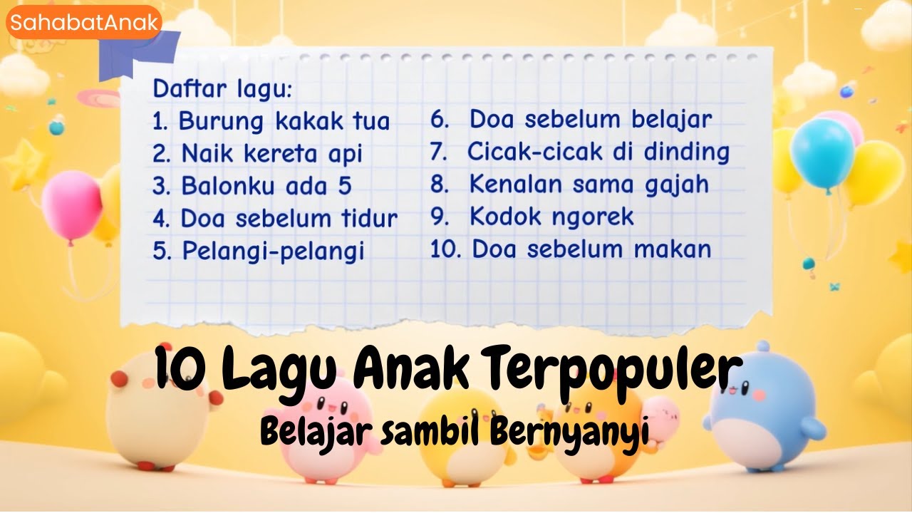 10 Lagu Anak Indonesia Terpopuler | Kompilasi Belajar Sambil Bernyanyi (Nonstop)