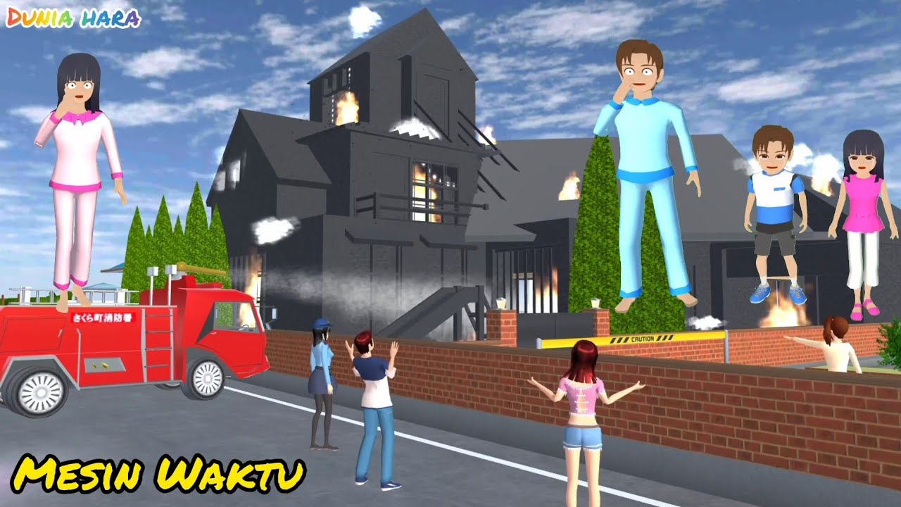 Yuta Mio Portal Masa Lalu Jumpa Mama Papa Part 1 |Rumah Gosong Kebakaran 🔥😱| Sakura School Simulator