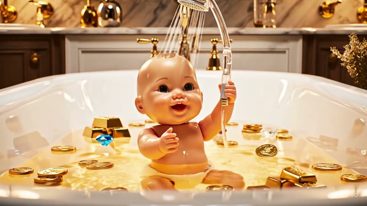 Toy Baby Takes a GOLD Shower 😱 Luxury Bath Time! 💰✨ (You Have to See This!)