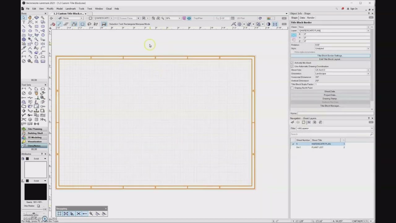 11.1 Custom Title Block Layout - Vectorworks 2022