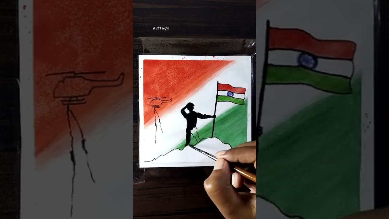 Easy Independence Day Drawing ll #watercolor #shorts #art