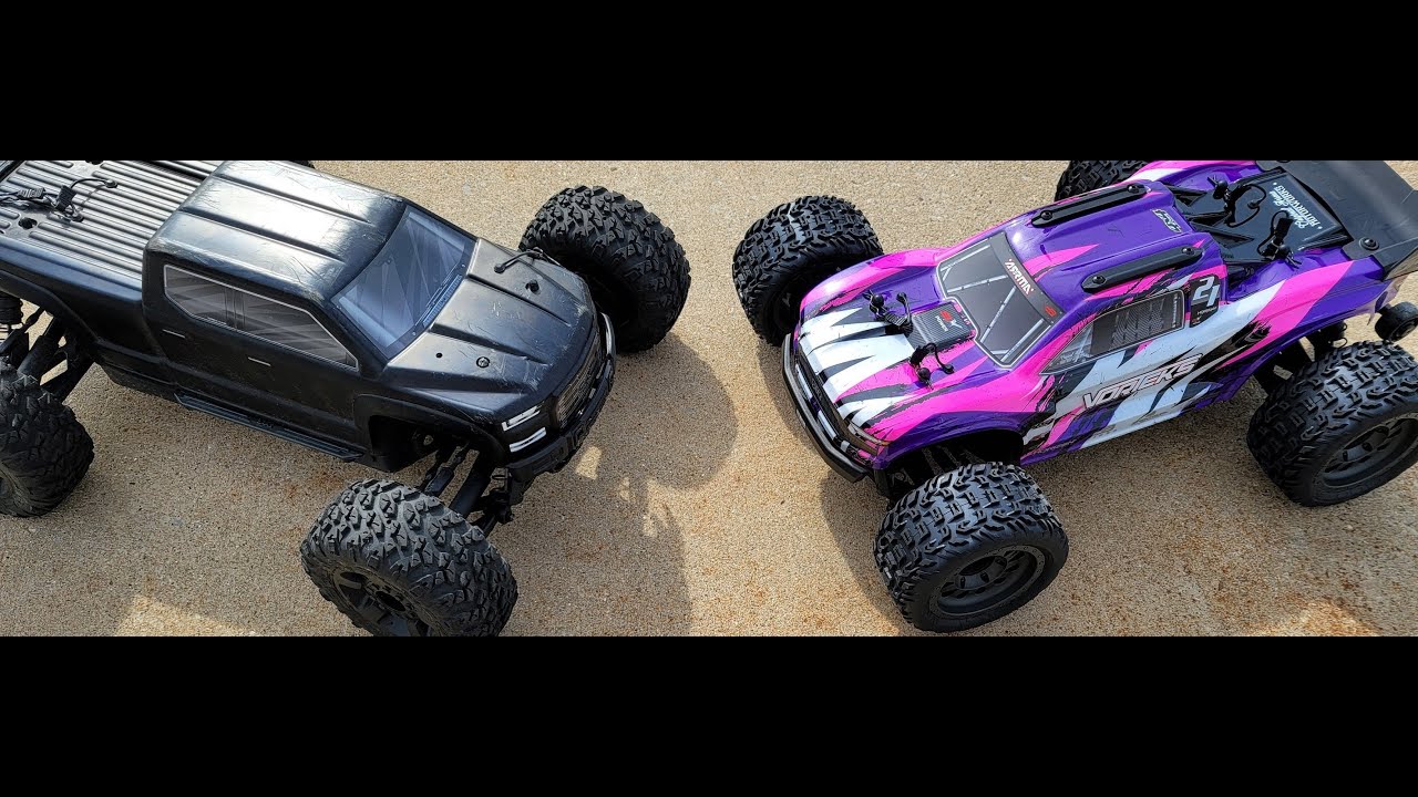 new arrma vorteks  vs beat up big rock speed tests