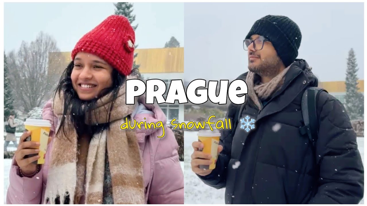 Prague snowfall ki mystery || Charles Bridge | Old Town Square | Astronomical Clock | Chimney Cake