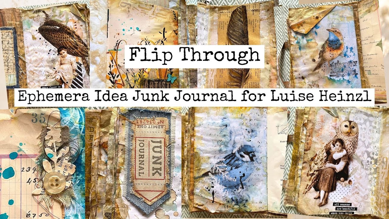 FLIP THROUGH - Ephemera Idea Junk Journal for Luise for #DEPHEMEREMBER