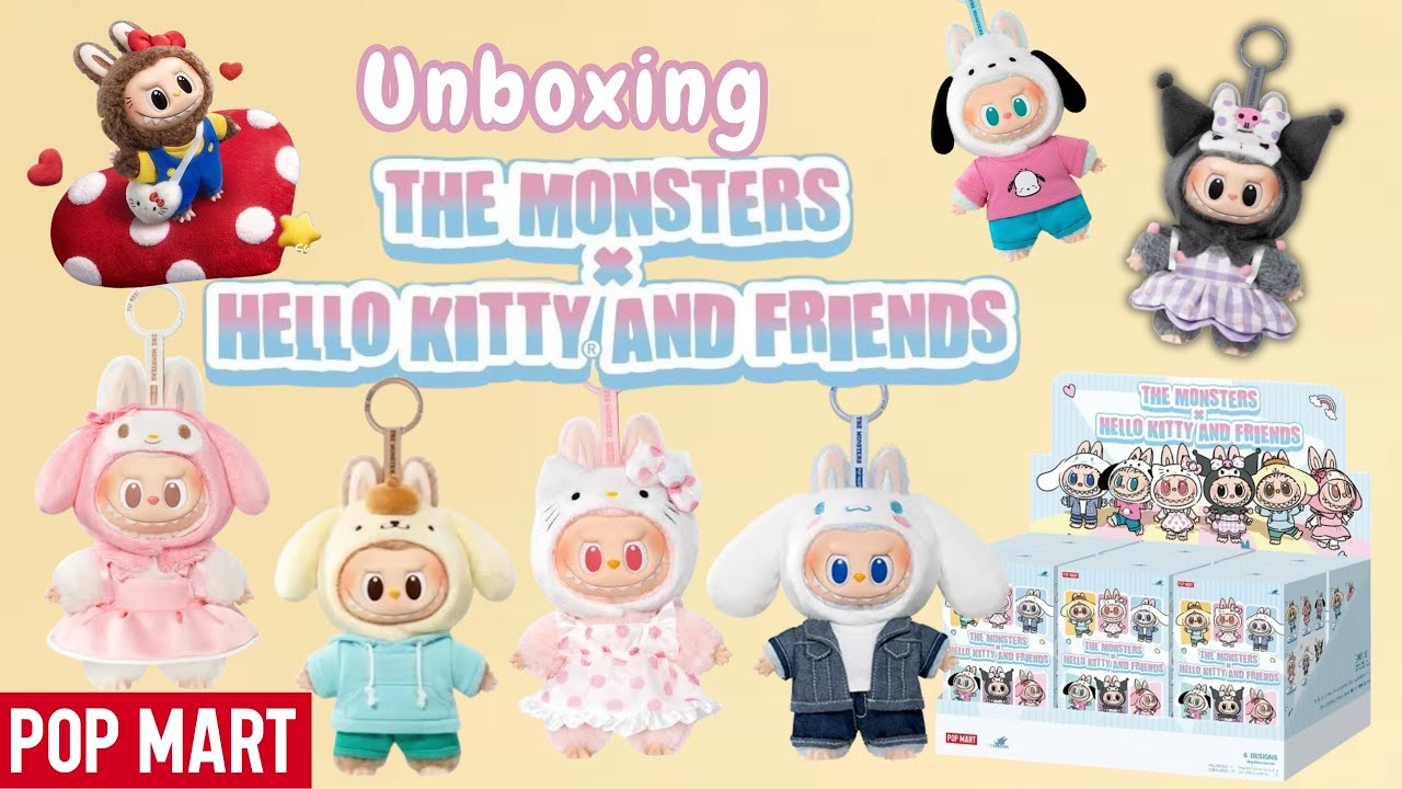 Полная распаковка серии виниловых плюшевых кулонов THE MONSTERS × Sanrio 🎉 @POPMARTOFFICIAL