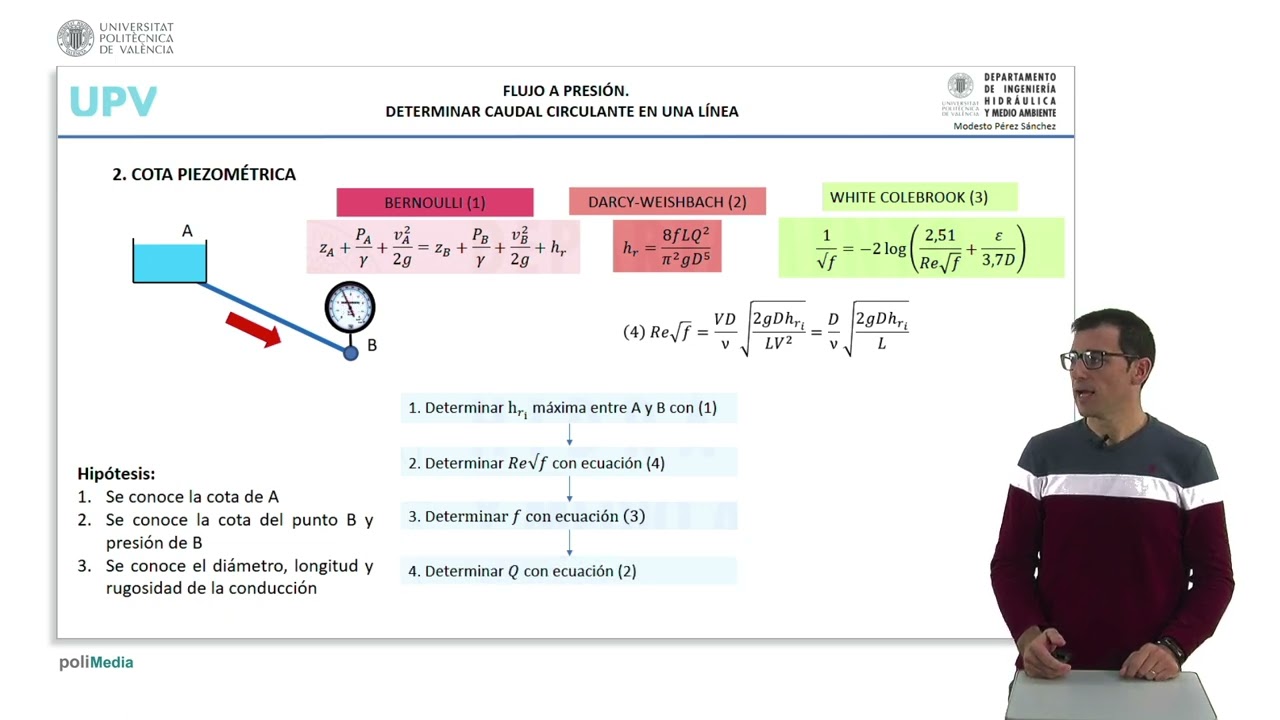 Flujo a presión. Determinar caudal circulante en una línea | 55/81 | UPV