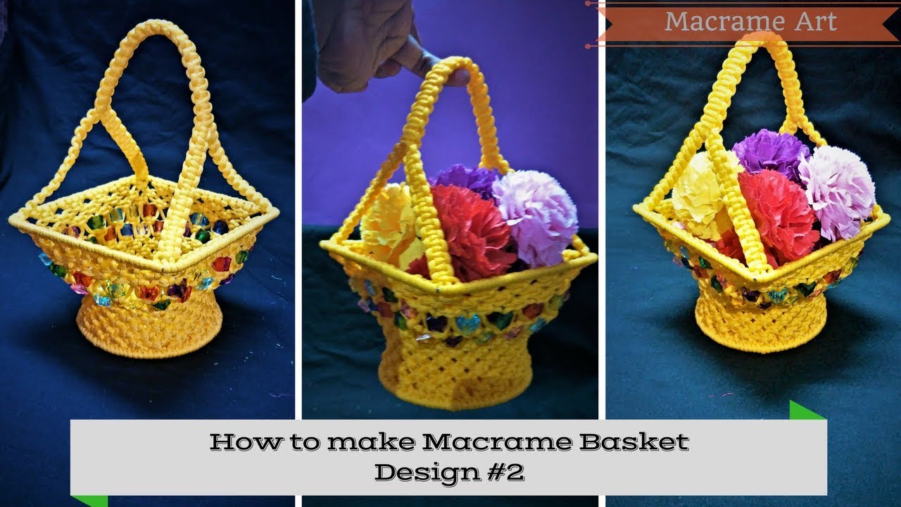 How to make macrame basket design #2 | Simple Macrame Art project | Ganpati Special