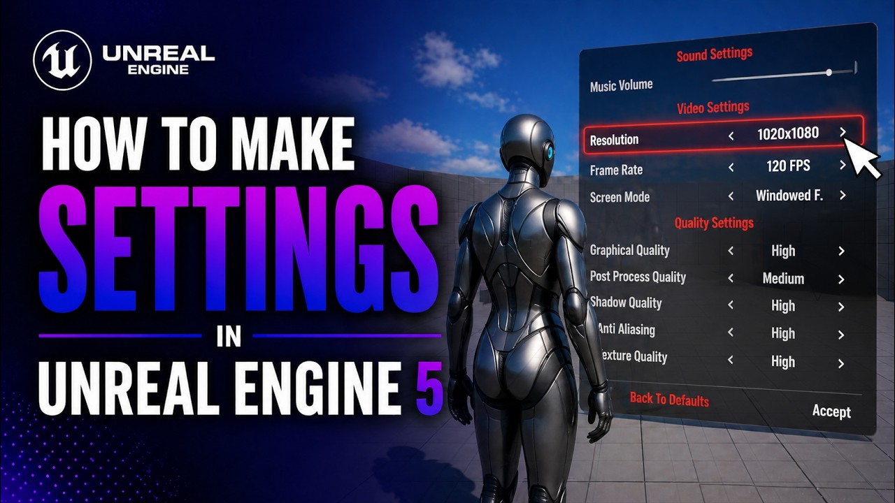 How to Make OPTIONS / SETTINGS in Unreal Engine 5 & 4 | 🪐 Main Menu Tutorial 3/4