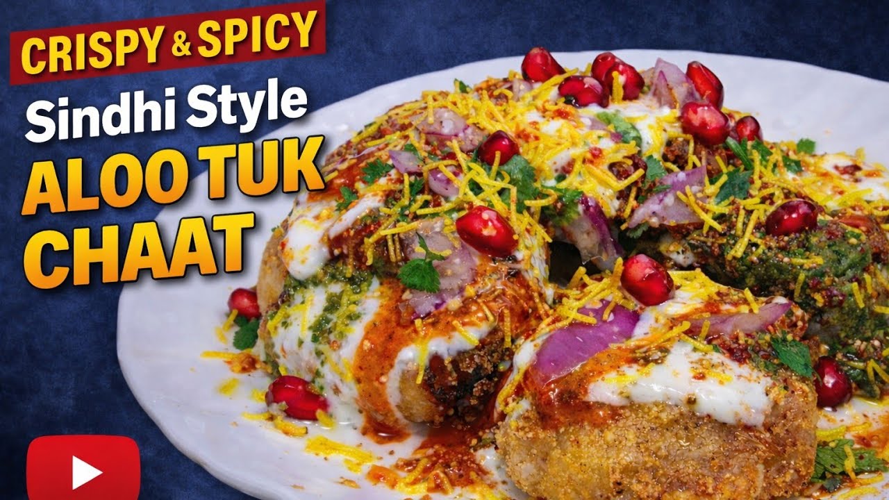Super Crispy Sindhi Aloo Tuk Chat Recipe | Market Style Aloo Tuk Chat | Recipe Adda by Megha