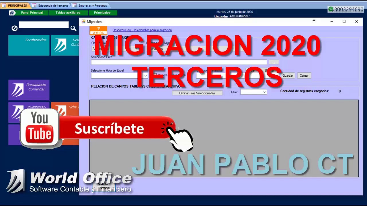 World Office Soporte 📢Nuevo 🚀 Asistente de Migración 2020 Terceros 🔔