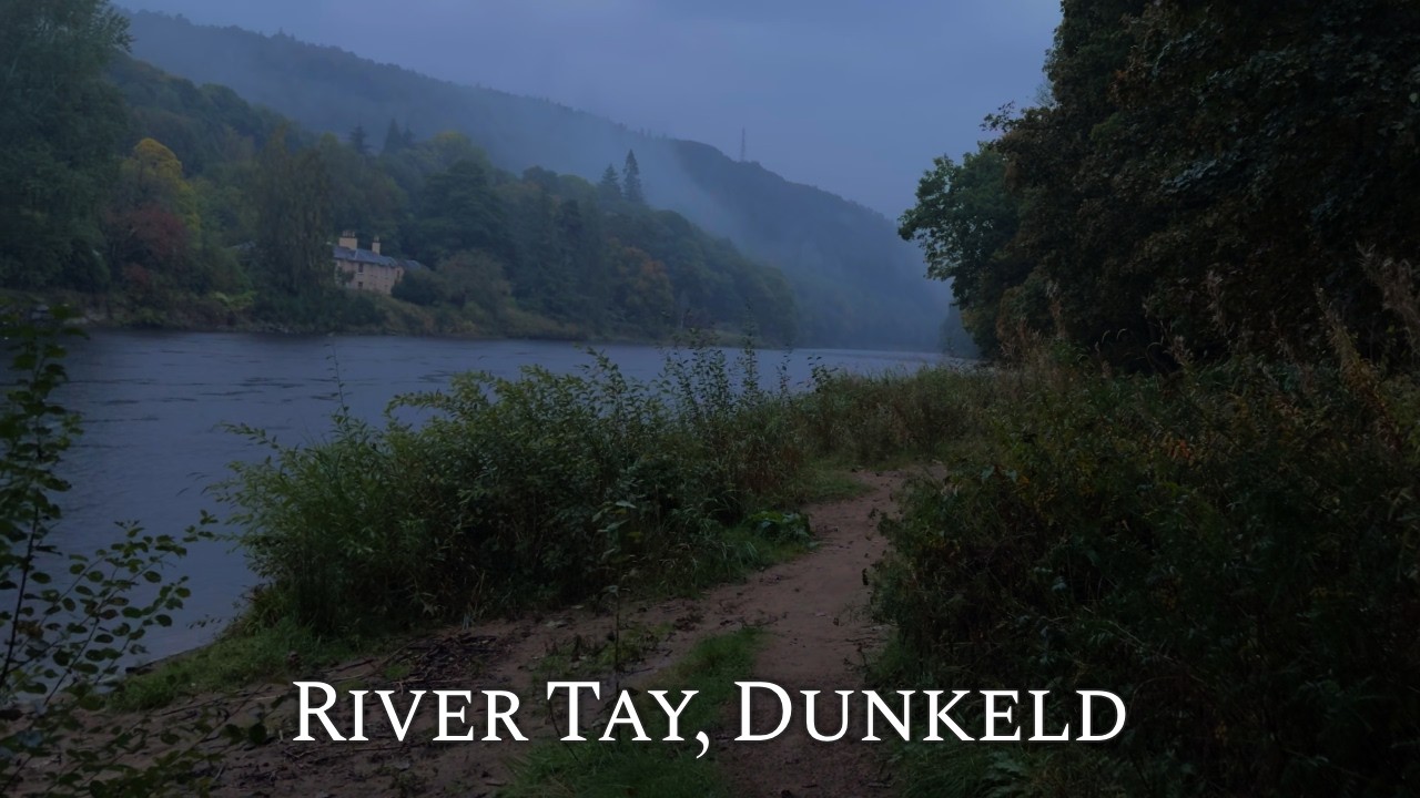 Relaxing Rain Walk along the River Tay in Dunkeld | Heavy Rain Sounds