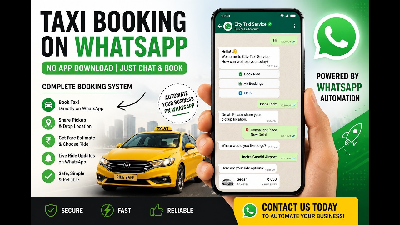 WhatsApp Taxi Booking System Demo | Book Taxi Directly on WhatsApp 🚖