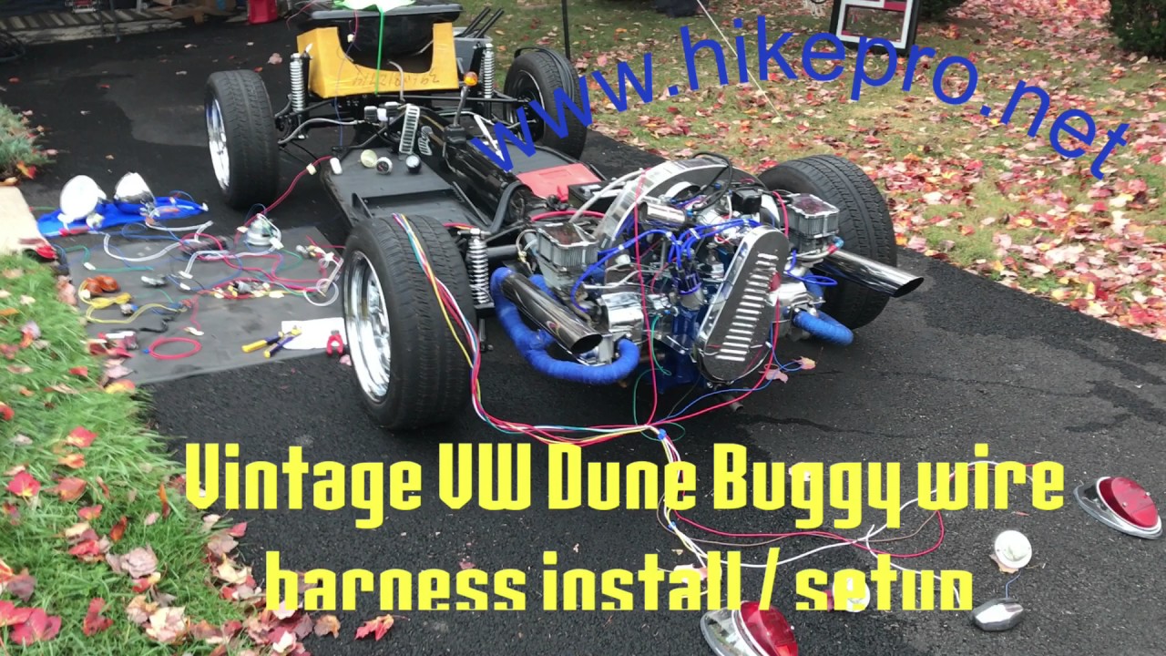 Vintage Bug VW Dune Buggy build Full Wiring setup wire harness install fuse, dash & engine