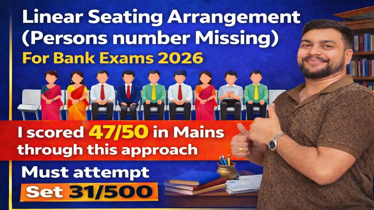 Linear seating Arrangement, Horizontal Sequence questions, Seating Arrangement for Bank Exams, Set31