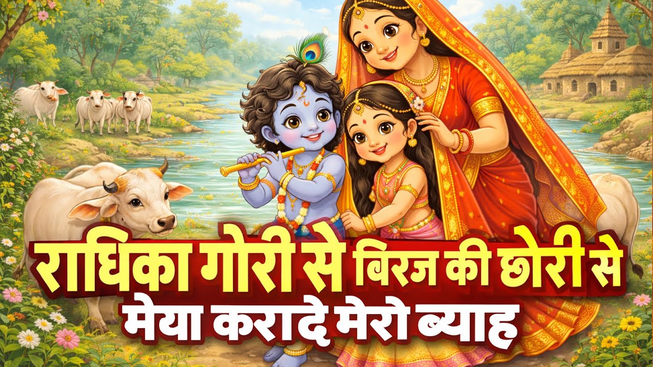 राधिका गोरी से बिरज की छोरी से | मैया करादे मेरो ब्याह | Cute Krishna Radha Song | Bhajan
