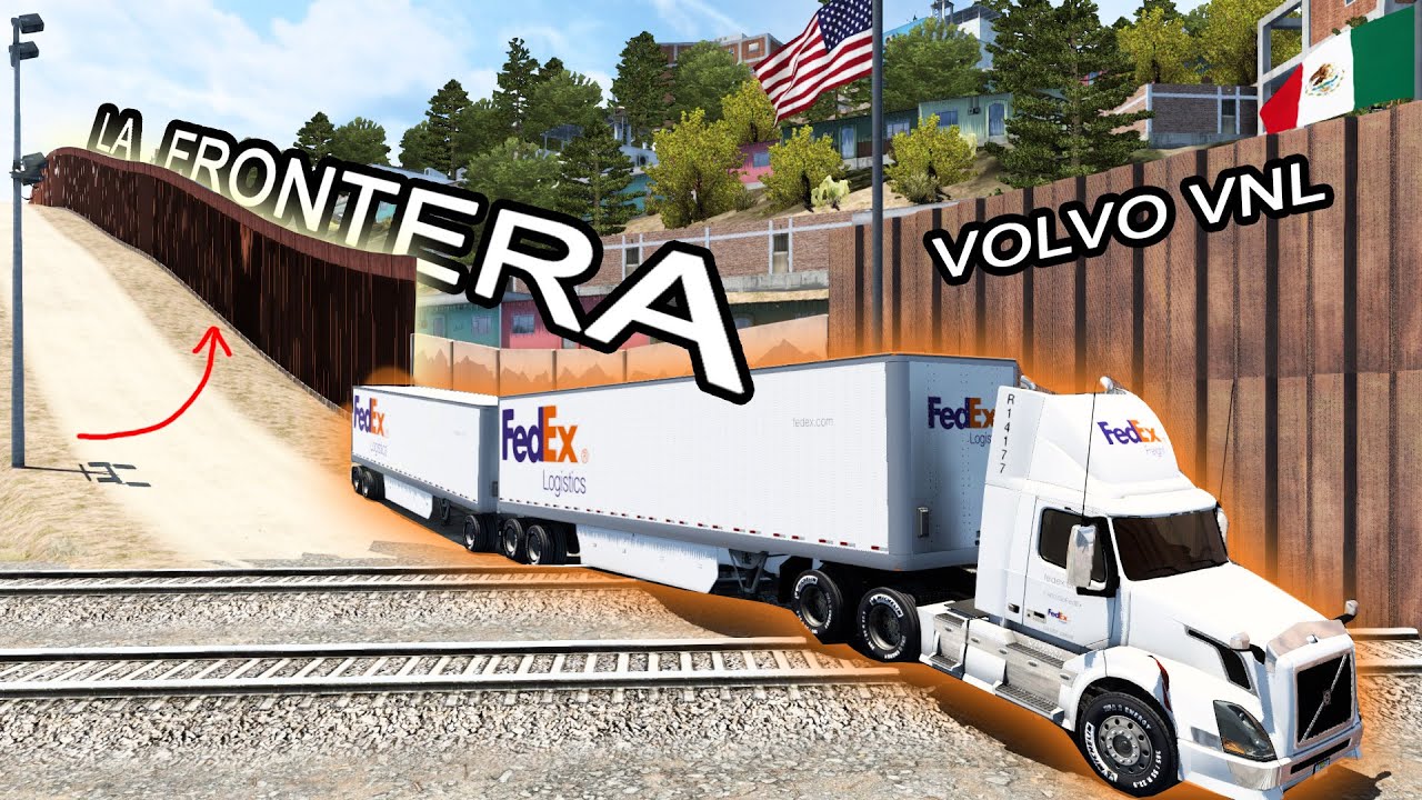 Volvo VNL 780 FedEx CRUZANDO la línea MEX - USA | American Truck Simulator